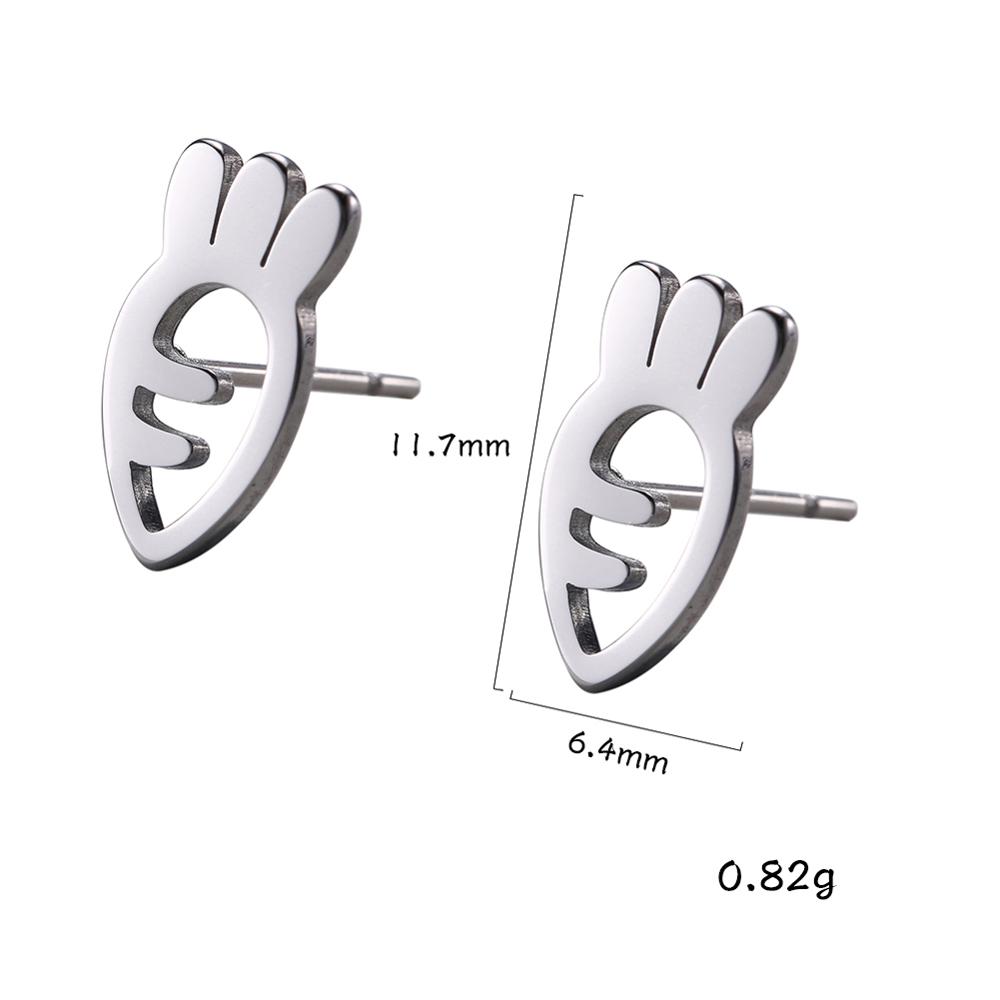 Golden Black Stainless Steel Stud Earrings Set Musical Evil Eye Bike Small Bell Carrot No Yes Earring Gift for Women