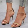 Fashion Summer Open Toe Solid Color Simple Elegant Fashion Sandals for Women New Sexy Pin Buckle Comfortable Banquet Party High Heels