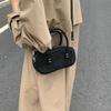 2025 Niche Suede Solid Color Boston Bag: Stylish Versatile Women's Crossbody & Shoulder Handbag