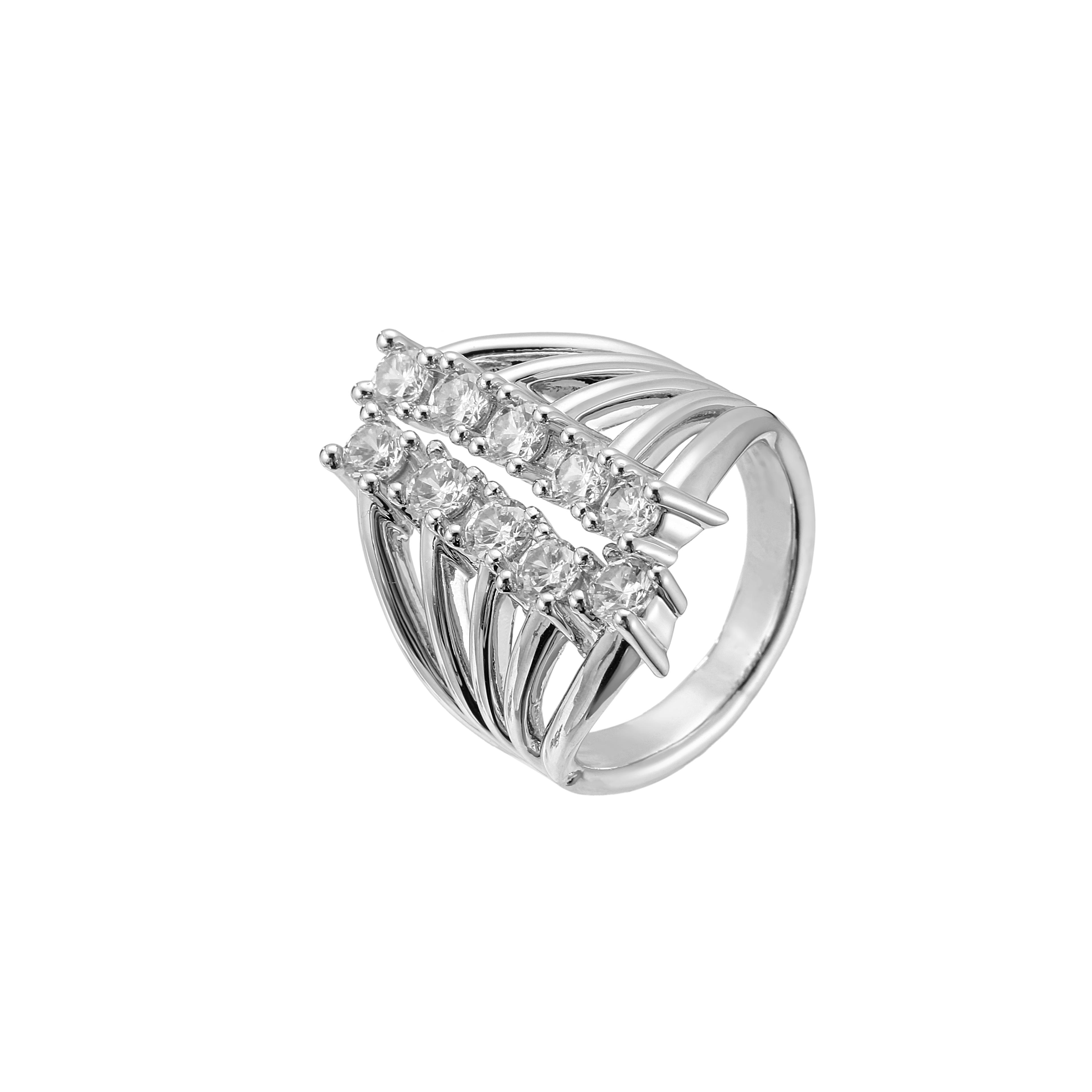 

HECHENG,Trendy Style,Colorful Zircon Open Ring,For Women Geometric Rings,Fashion Brass Zircon Wholesale медный/белый