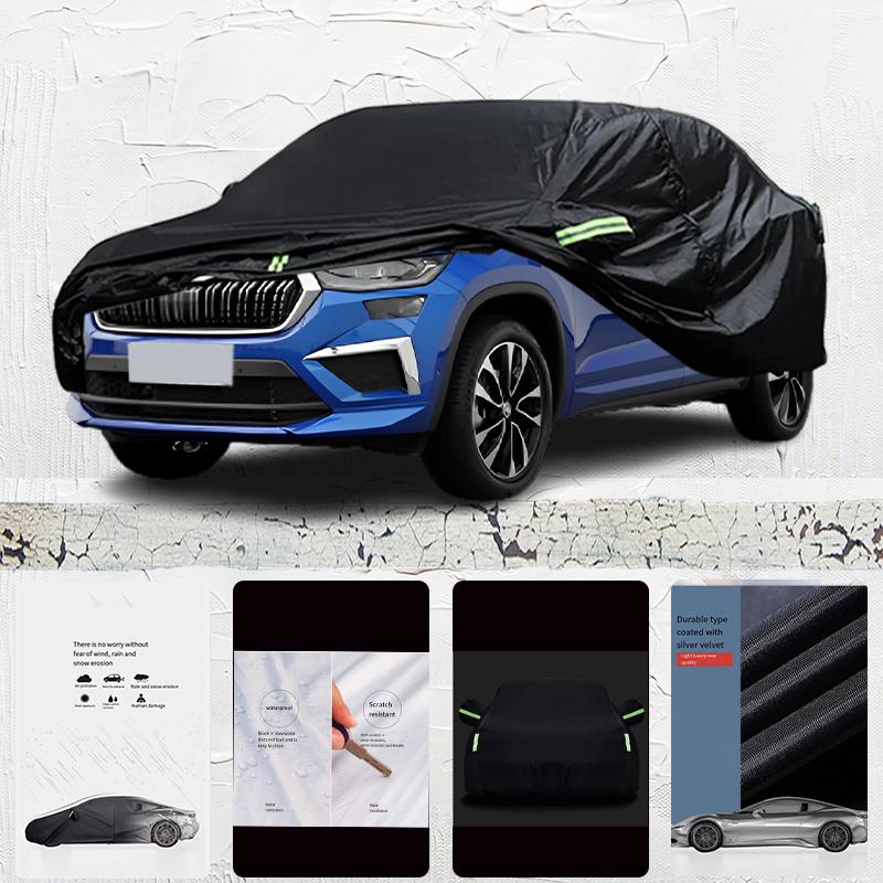 Per Skoda Kodiaq Tenda Parasole Anti-UV Resistente a Pioggia e Neve Copertura Nera Antipolvere Ombrello per Auto Copertura Completa per Auto Protezione Esterna