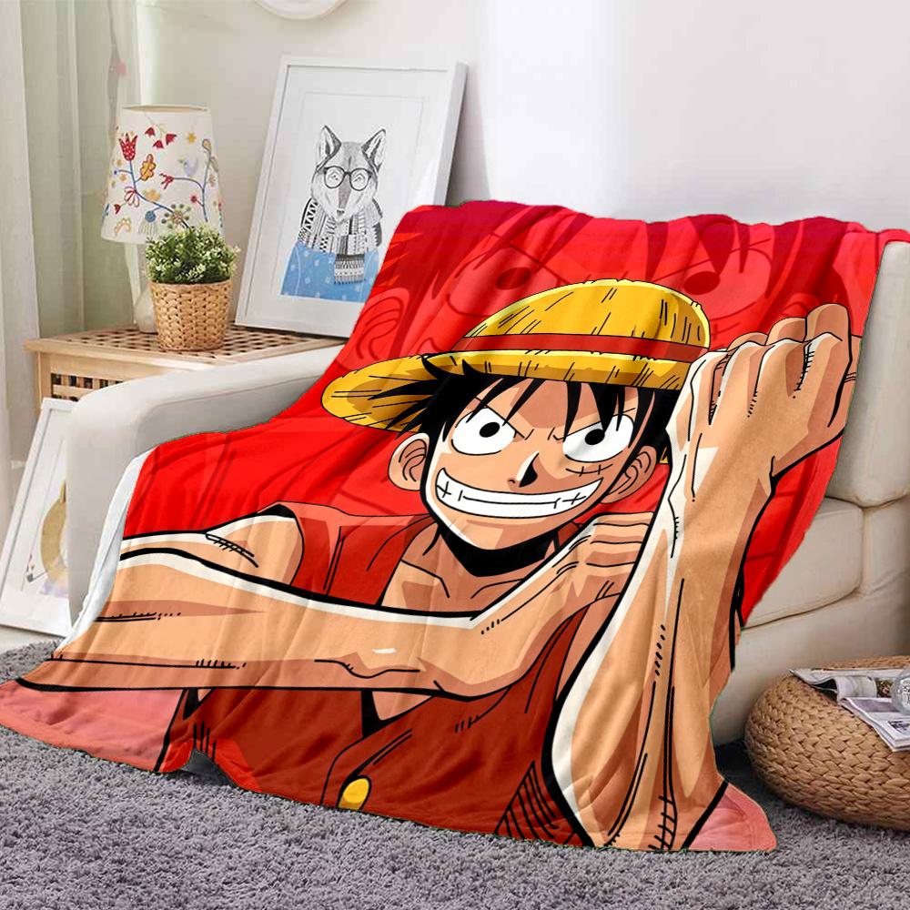 1PC Luffy D Patterned Flannel Blanket Suitable For All Seasons For Home Decor Warmth And Comfort Gifts Holiday Present
