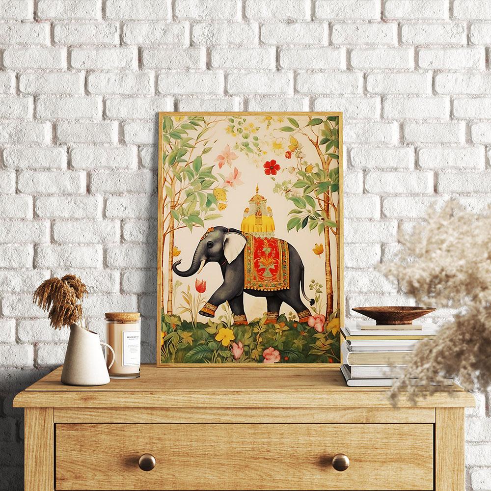 Art Blossoming Tree Bohemian Poster Canvas Print Painting Study Studio Living Room Home Decor Indian of Life Vintage Folk 21X30CMNo Framed