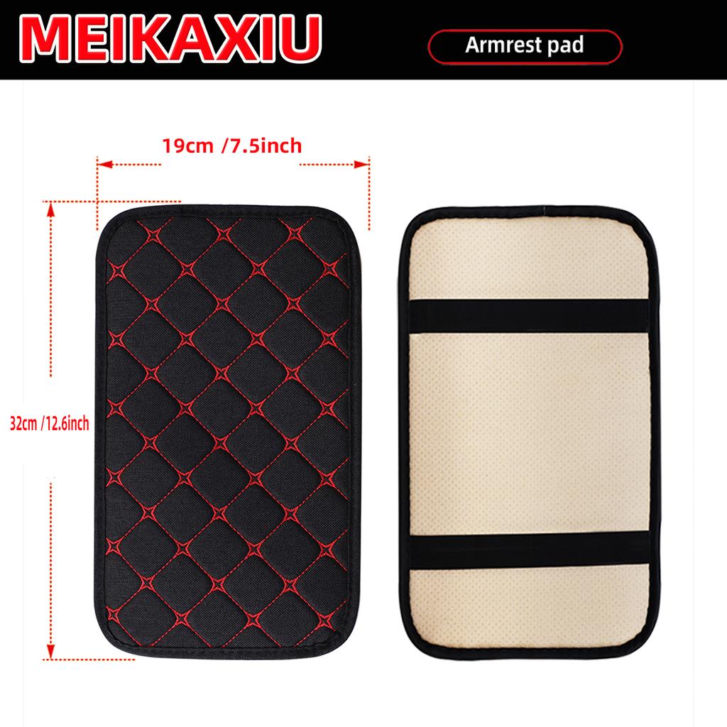 Four seasons General Motors armrest 12.6X7.5 inches Summer linen fabric Breathable embroidered car interiors for women