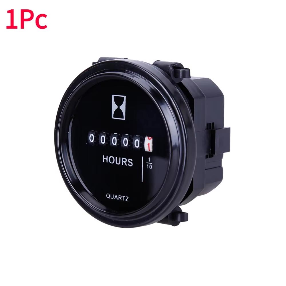 12v 24v 36v Hour Meter for Marine Boat Engine 2" Round Waterproof Gauge Motorcycle Car Truck Mechanical Hour Meter Counter Timer