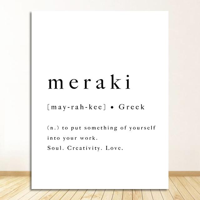 Kreativita Plakát Láska Nástěnná umělecká výzdoba , Eunoia Definice Obraz na plátně Moderní řecký bytový dekor Meraki Řecký citát Tisky Soul