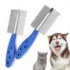 Pettini Professionali per Animali Domestici Rimuovi Peli Denti in Acciaio Inossidabile Spazzola a Doppia Faccia Gatti Cani Toelettatura Strumenti di Pulizia Per Pelo Corto Lungo