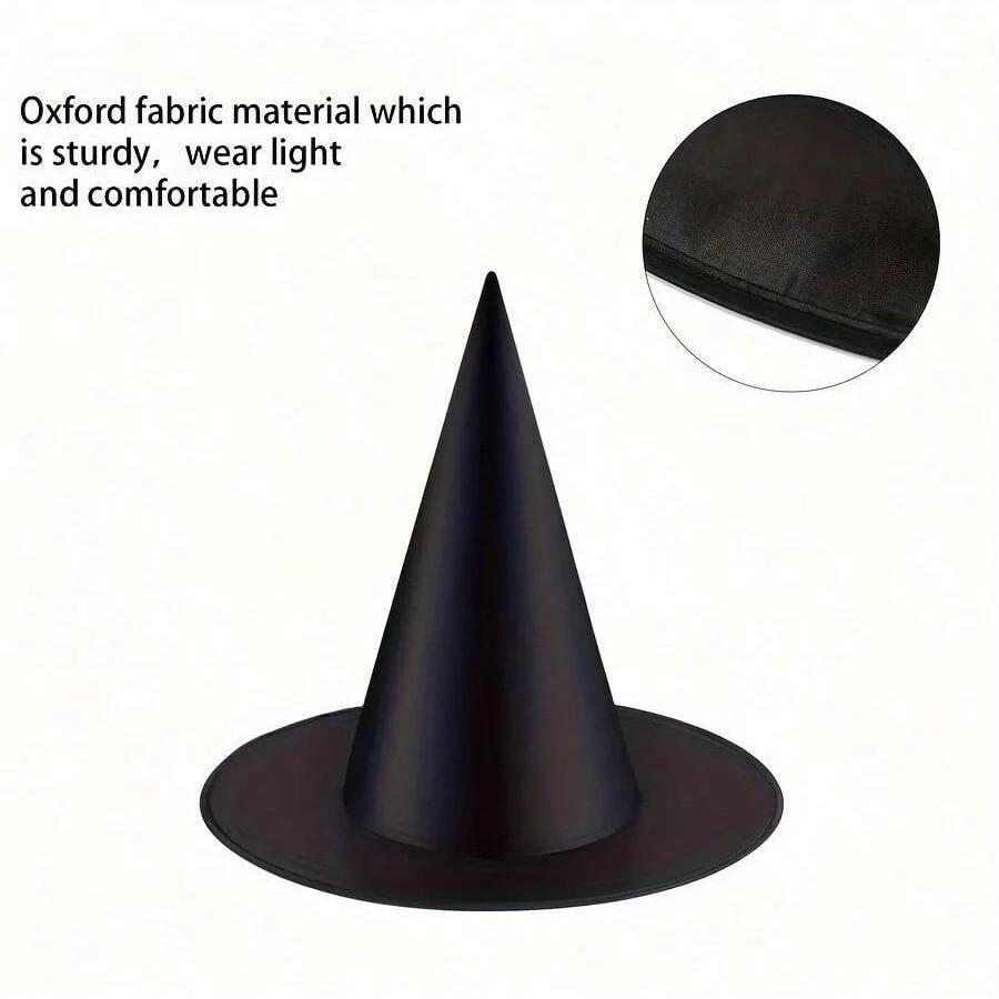 6pcs Halloween Witch Hats Hanging Black Wizard Hats Suitable for Homes Gardens Porches Themed Holiday Party Hats