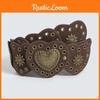 Heart Embossed Faux Leather Wide Belt With Metal Buckle For Punk Women