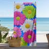 Färgglad Margeritblomma Blå Bas Strandhandduk Mjuk Snabbtorkande Sandtät Handduk Tropisk Blommig Strand Pool Semester