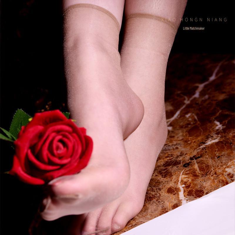 3 Pairs of Crystal Silk Ultra-Thin Transparent Toe Stockings for Women