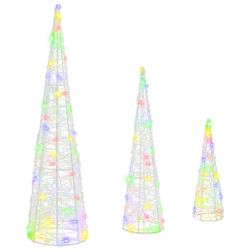 Christmas Tree 3 pcs Multicolored 20 x 20 x 80 cm Acrylic