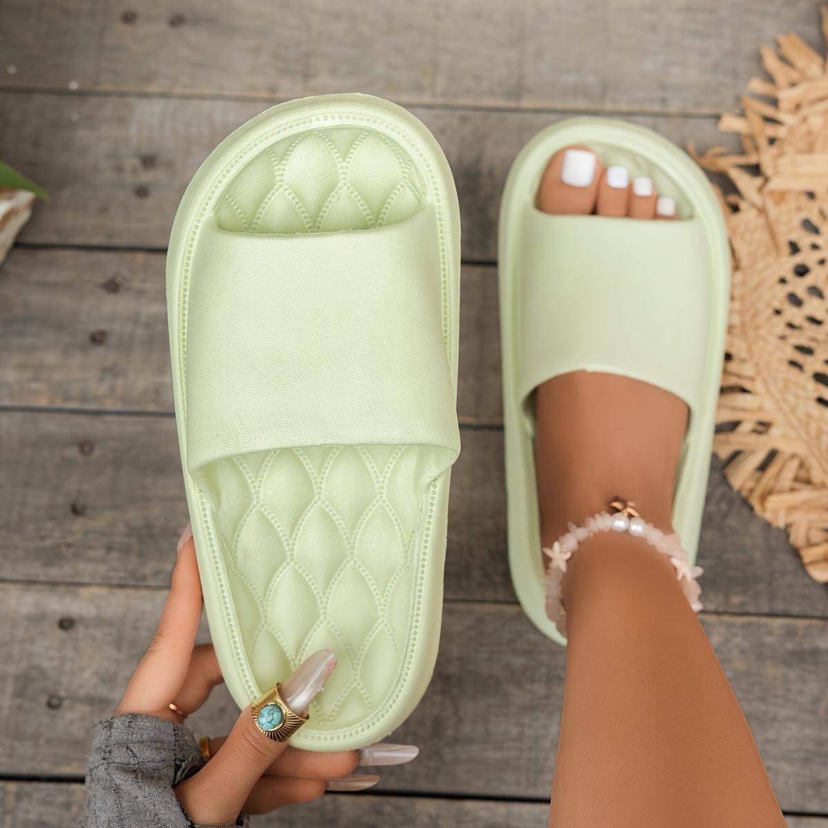 

Женские стильные шлепанцы из ЭВА - Удобные, Нескользящие, Моющиеся тапочки для дома/улицы в черном, Разноцветные варианты, Идеально подходят для всех сезонов Size 42-43 зелёный