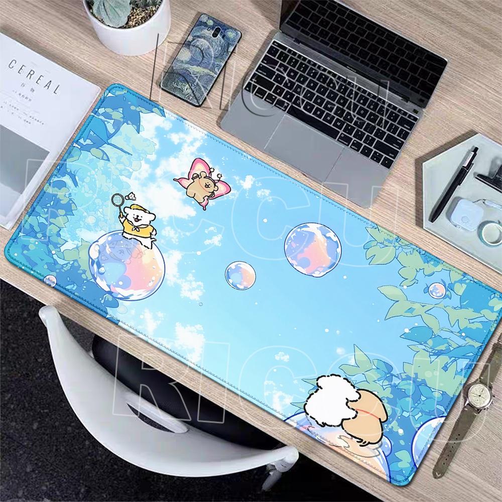 Kawaii Vonal Kutyás Egérpad Nagy Játékos PC Számítógép Játékos Billentyűzet Zárt Szélű Szőnyegek Puha Gumi Szőnyegek Csúszásmentes Szőnyeg Ingyenes Szállítás