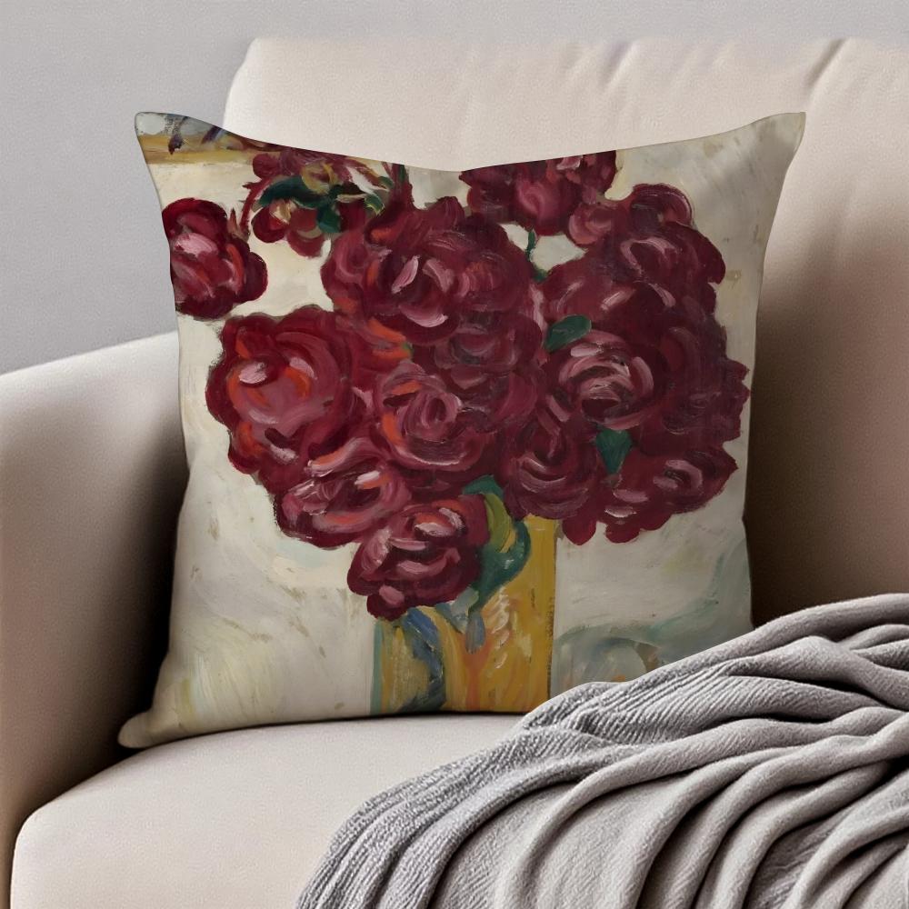 PostImpressionism LLouis Valtat Cushion Cover Pillowcase Antidustmite Invisible Zipper Short Plush Sofa Cushion