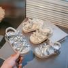 Girl Sandals Summer Children Open-toe Beach Sandals Princess Sweet Bowknot Kids Fashion Hollow-out Causal Shoes Versatile