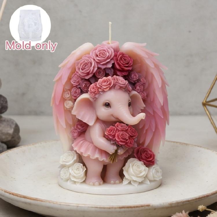 Angel Elephant Silicone Candle Molds For Handmade Candle Soap Home Decoration Gypsum Ornament Resin Casting Project