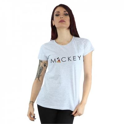 Damski/Damski bawełniany T-shirt z napisem 'Kick' i Myszką Minnie