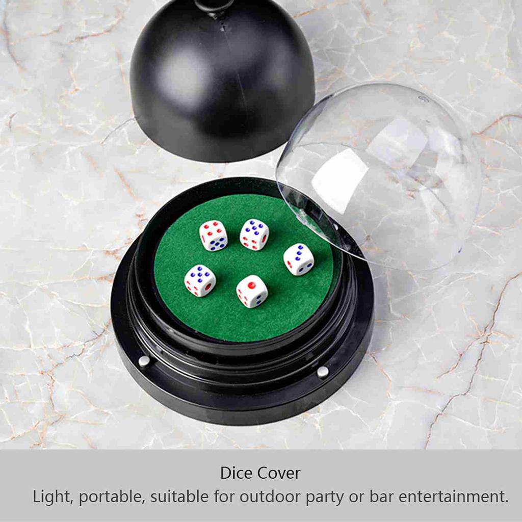 Dice Roller Cover KTV Pub Bar Transparent Plastic Cover Automatic Dice Roller Cup Anti Trap Black