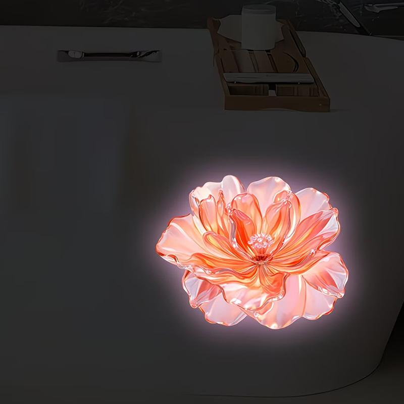 Glowing Peach Blossom Toilet Sticker Self-Adhesive Removable Wall Sticker For Bedroom/Fridge/Toilet Home Aesthetics