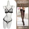 Pearl three-point underwear set, sexy lace open bow, sexy underwear, hot bra.