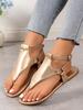 Women's Summer Casual Thong Sandals - New Style, Large Sizes, Flat Beach Sandals