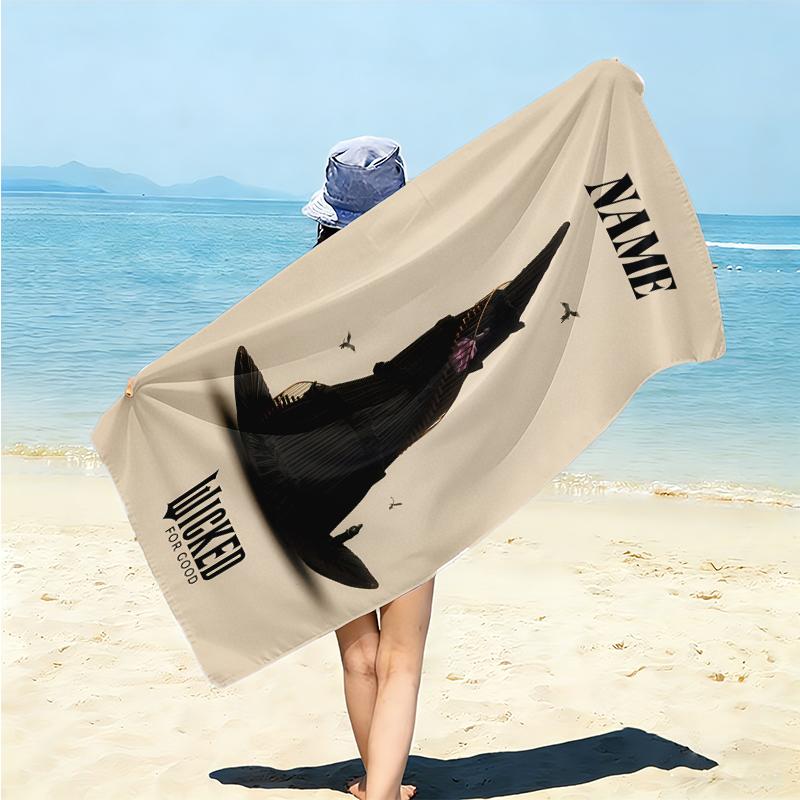 Personalized Magic Sisters' Silhouette Beach Towel Microfiber Beach Towel Thin Absorbent for Beach Swimming Yoga Bath Sports. 0910262