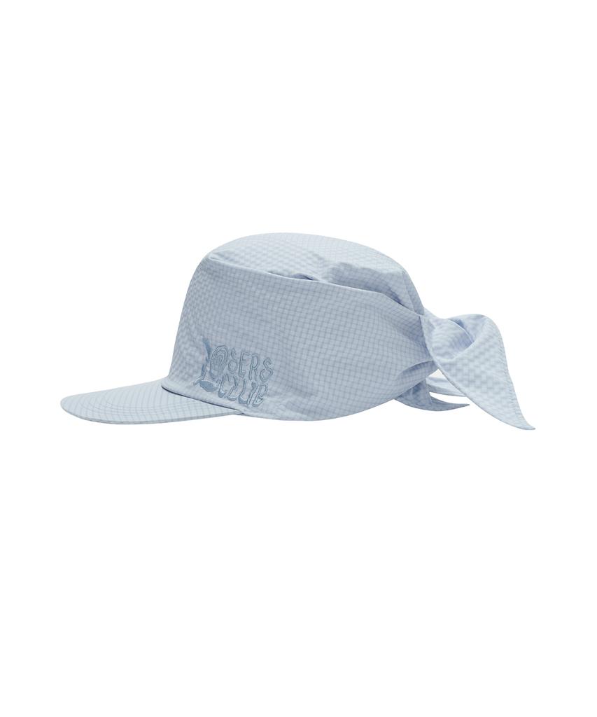 Lujeoseukeulleob Seersucker Scarf Bandana Cap Sky Blue