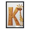 Giraff med bokstaven K - Glad affisch för barn Giraff med bokstaven K - Glad affisch för barn, 30X40 cm, Ram Trä Ljus Ek, Matt papper 230 g