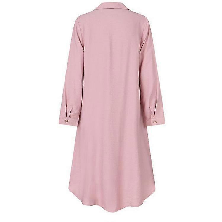 Spring and Autumn Women's Dress Plus Size Lapel Casual Button Long Sleeve Shirt Dresses