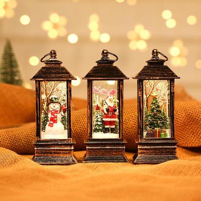 Bürsten-Gold-Weihnachtsmann mit Öllampe - Leuchtendes Innenornament für Hotel- & KTV-Dekoration.