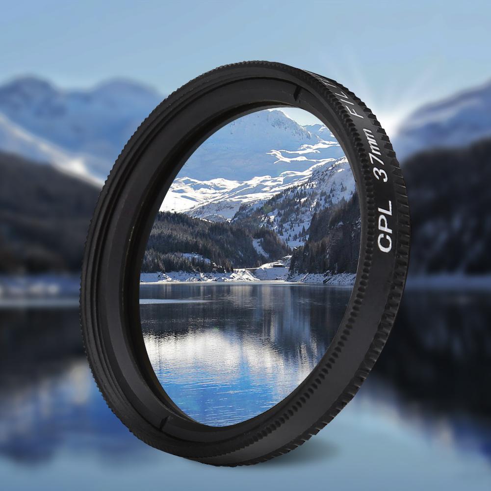 37mm Circular Polarizer Lens Filter with Adapter Ring Protective Cap for Xiaomi Yi 4k 4k+ Lite