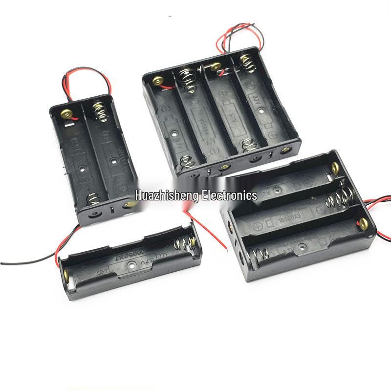 18650 Lithium Battery Holder with Lid and DC Plug - Supports 1 To 4 Cells In Series/Parallel (3.7/7.4V)