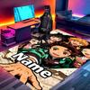 Custom Name Personalized Demon Slayer Print Carpet, Versatile Home Decor Rug, for Playroom, Apartment, Balcony, Entryway, Hallway Gift