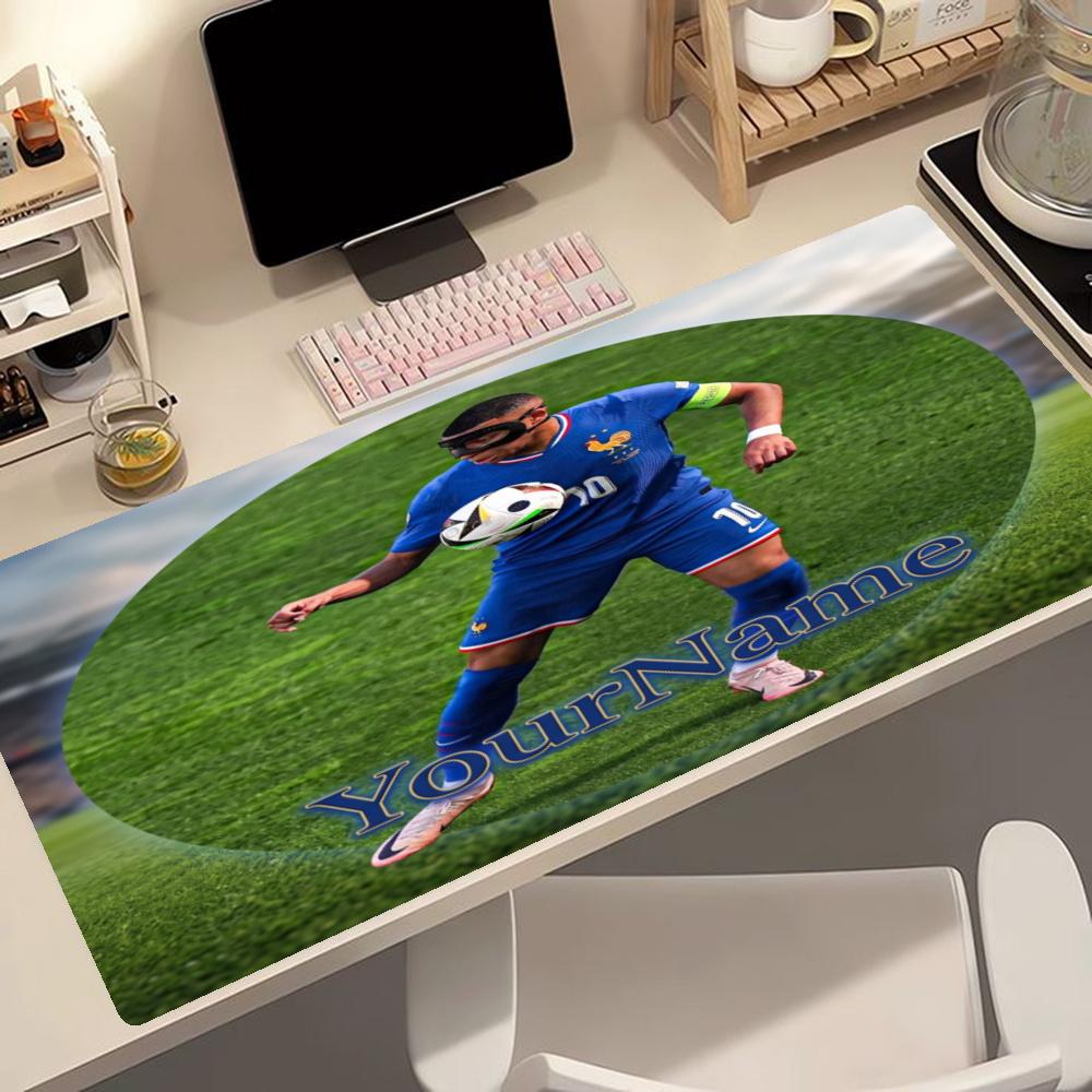 Mbappe Customize Text Mouse Pad Desk Mat Ultralong Desk Mat Nonslip Rubber Bottom Office Desk Accessory