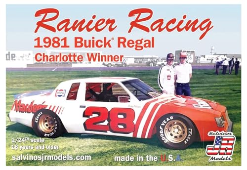 

Salvinos J.R. Model 1/24 Scale NASCAR 1981 Charlotte Winner Buick Regal Bobby Allison 28 Rainier Racing Plastic Model Kit SJMRRB1981C