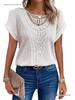 2026 Spring/Summer Women’s Lace Patchwork Short Sleeve T-shirt
