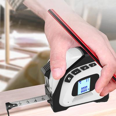 2in1 Laser Rangefinder 5m Tape Measure Ruler LCD Display with Backlight Distance Meter Building