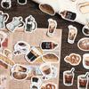 46Pcs Stickers Vintage Style Classic Coffee Lovers Creative Materials Decorative Self-Adhesive Stickers Painting Diy Stickers