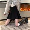 Summer Black Plus Size High-waisted Anti-exposure A-line Casual All-match Versatile Skirt Bodycon Hip-covering Petite Pleated Skirt Campus Style