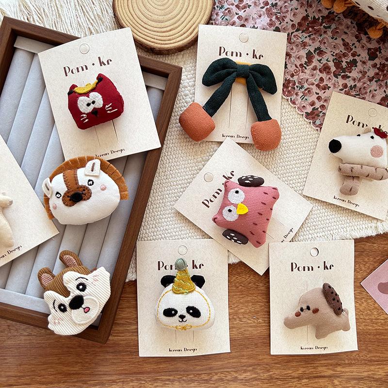 Korean Style Cartoon Bear 3D Cotton Baby Hair Clip