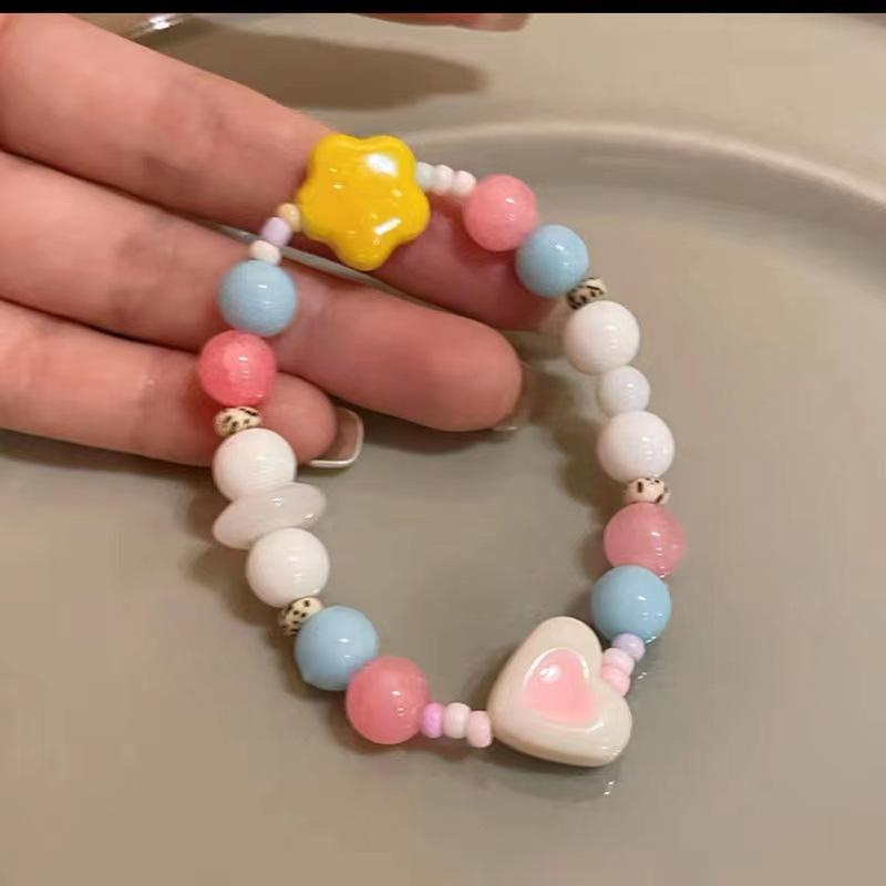Macaron Cream Beaded Bracelet Sweet Love Star Bracelet Cute Niche Design Girlfriend Accessories