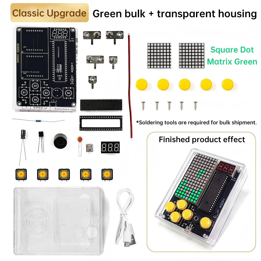 Electronic 7-Pixel Game Console Making DIY Kit 51 Microcontroller Puzzle Game for Electronic Enthusiasts To Learn Soldering DIY