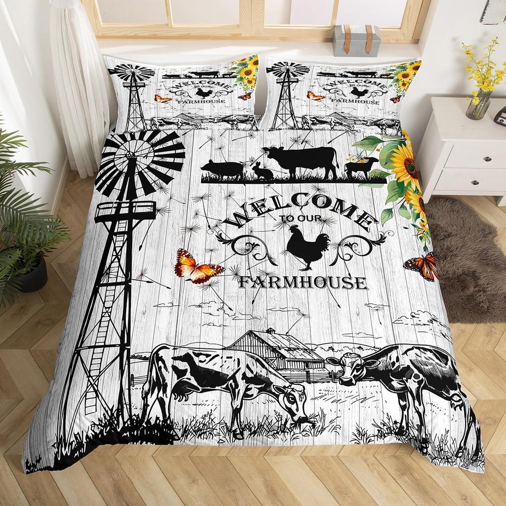 Windmill Duvet Cover Sets For Kids Teens Adults Lightweight Down Quilt Covers Bedroom Decor 2 Pillowcases 1 Duvet Cover No Quilt