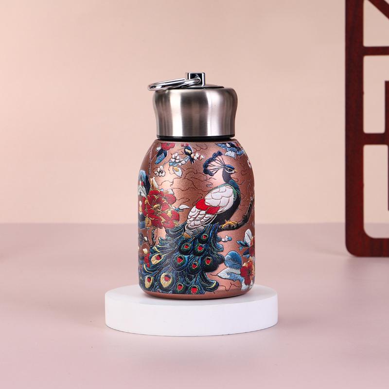 300Ml Portable Pocket Cup Insulated Cup Outdoor With Lifting Ring Double-Layer Vacuum Handy Cup Stainless Steel Insulated Cups