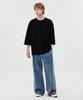 TOPBOY T-shirt Oversize a Girocollo Manica 3/4 Double-Sided Nera