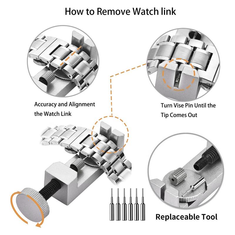 A96I-Watch Repair Kit, Watch Repair Tools Professional Spring Bar Tool Set, Watch Band Link Pin Tool Set