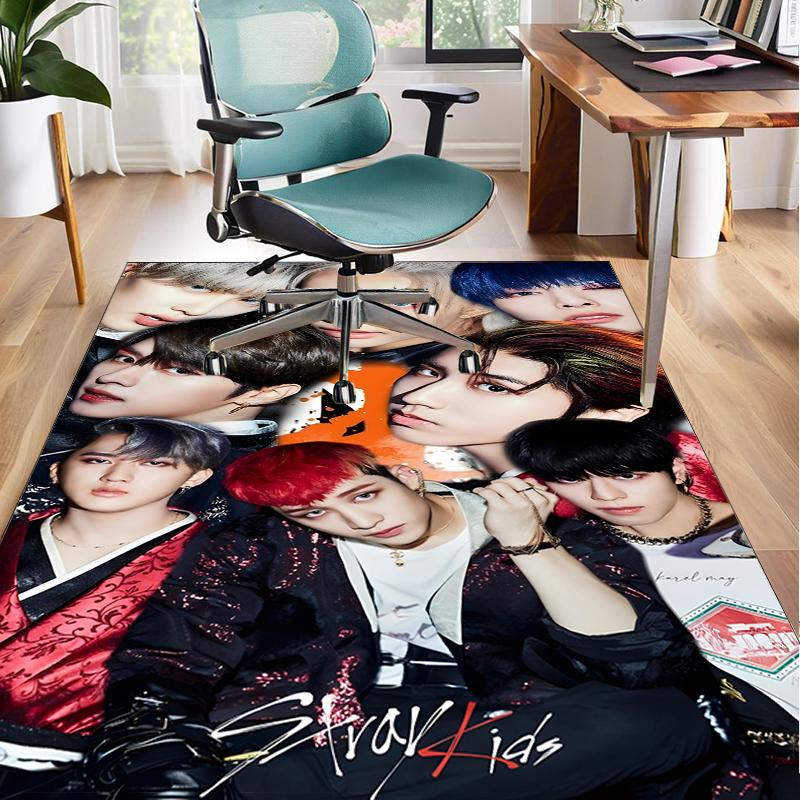 Kpop Idol Performance Office Rug Chair Mat, Game Carpet, Suitable for Front Door, Bedroom, Living Room, Desk, Holiday Gift