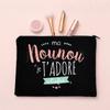 Thank You for Taking Care of Me Nanny Print Cosmetic Bag Women Neceser Makeup Bags Travel Toiletry Pouch Thanks Gifts for Nounou