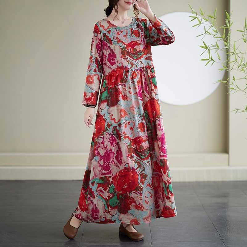 Vintage Long Skirt Flesh-Covering Dresses